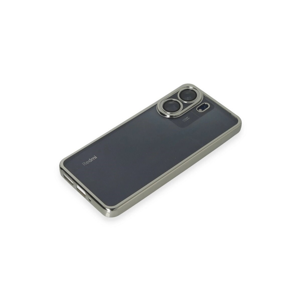 Xiaomi Redmi 13c Kılıf Razer Lensli Silikon - Gümüş