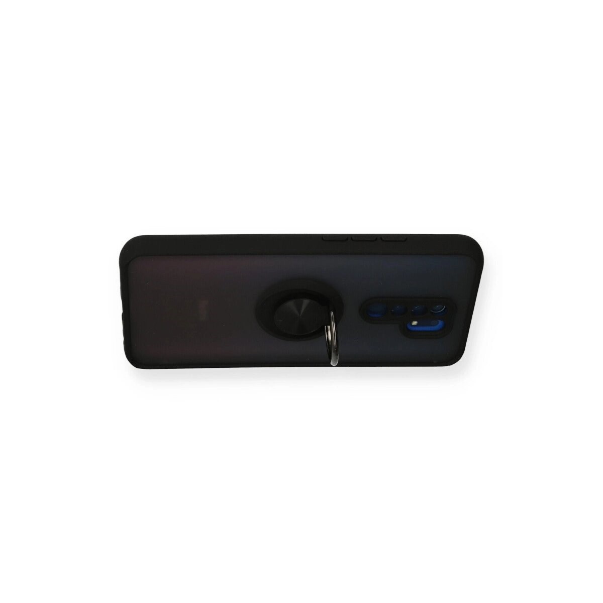 Xiaomi Redmi 9 Kılıf Montreal Yüzüklü Silikon Kapak - Siyah