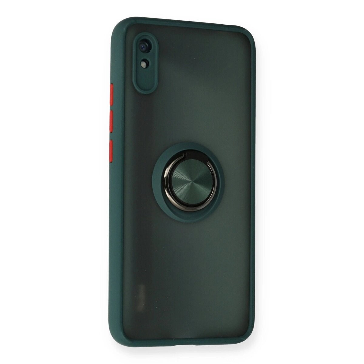 Xiaomi Redmi 9a Kılıf Montreal Yüzüklü Silikon Kapak - Yeşil