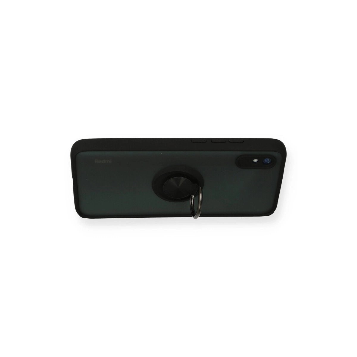 Xiaomi Redmi 9a Kılıf Montreal Yüzüklü Silikon Kapak - Siyah