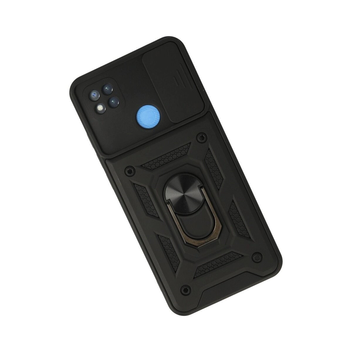 Xiaomi Redmi 9c Kılıf Pars Lens Yüzüklü Silikon - Siyah