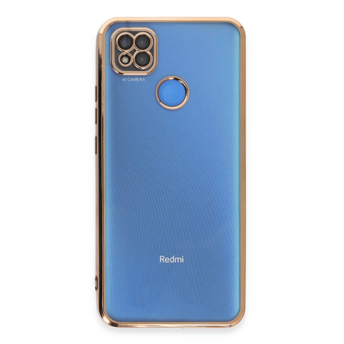 Xiaomi Redmi 9c Kılıf Razer Lensli Silikon - Gold