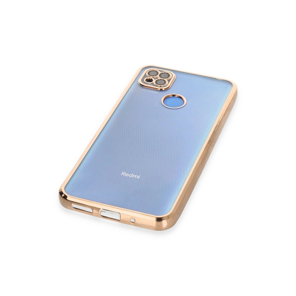 Xiaomi Redmi 9c Kılıf Razer Lensli Silikon - Gold