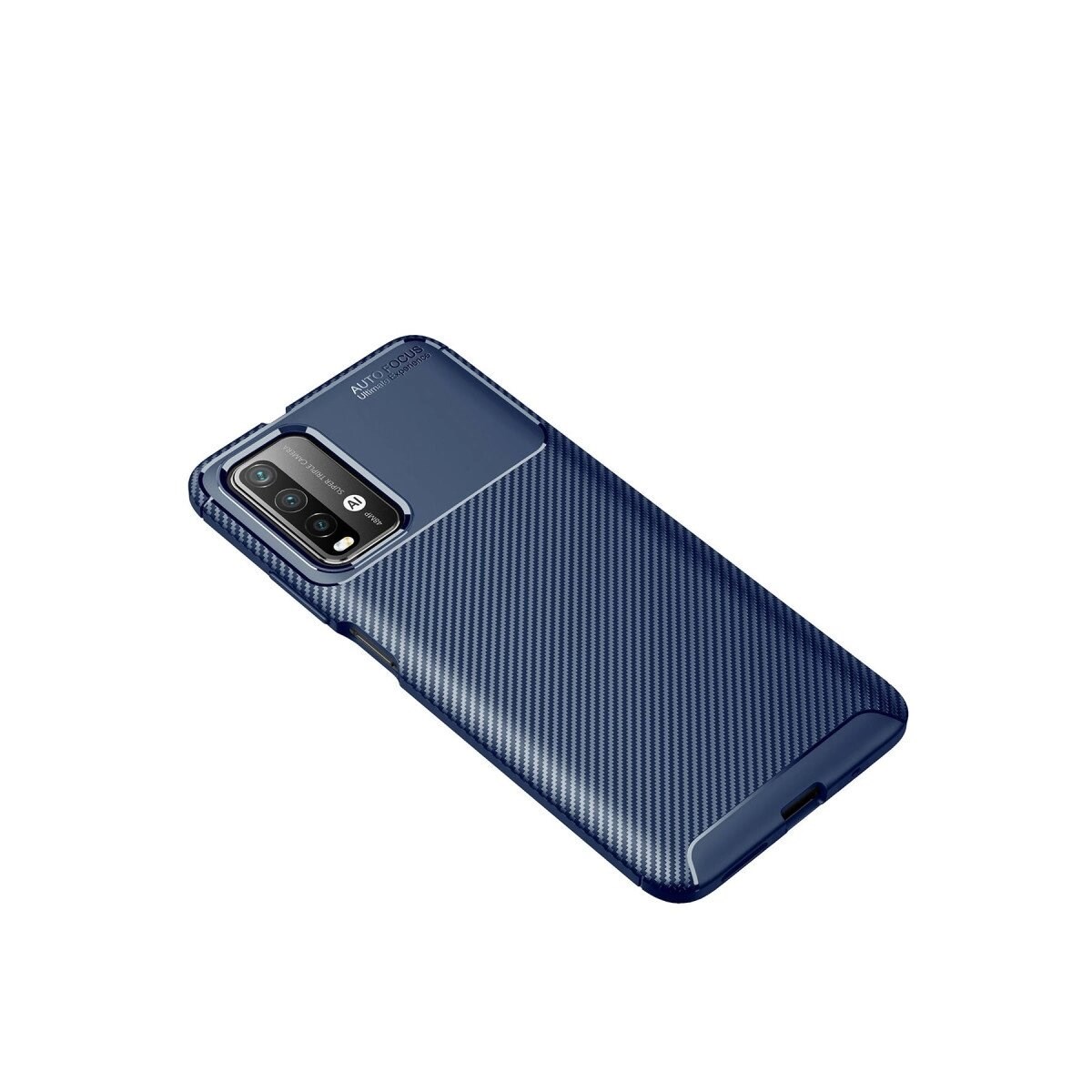 Xiaomi Redmi 9t Kılıf Auto Focus Karbon Kapak - Lacivert