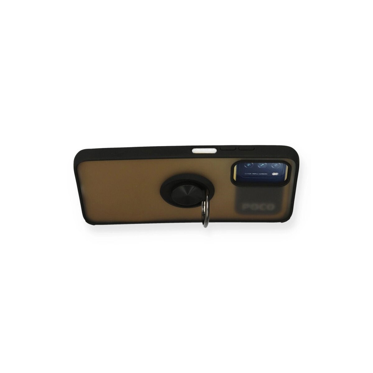 Xiaomi Redmi 9t Kılıf Montreal Yüzüklü Silikon Kapak - Siyah