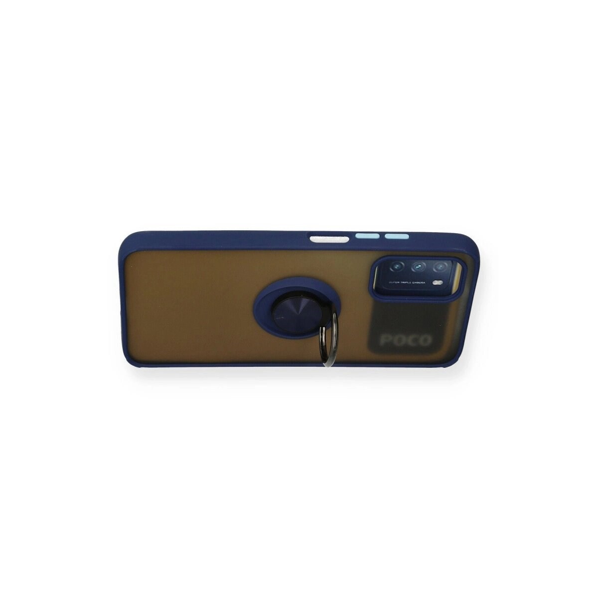 Xiaomi Redmi 9t Kılıf Montreal Yüzüklü Silikon Kapak - Lacivert