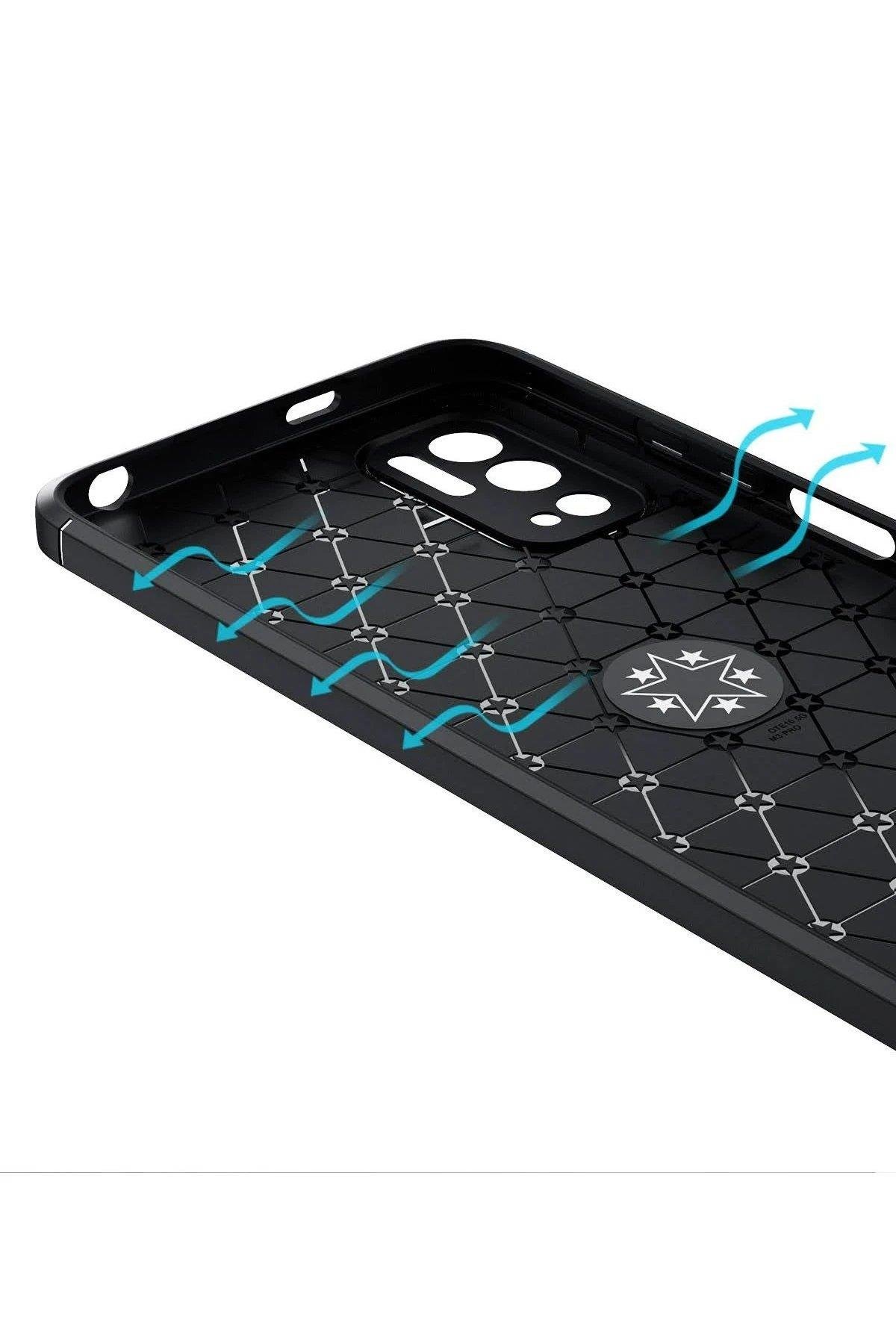 Xiaomi Redmi Note 10 5G Kılıf Range Yüzüklü Silikon - Siyah-Gold