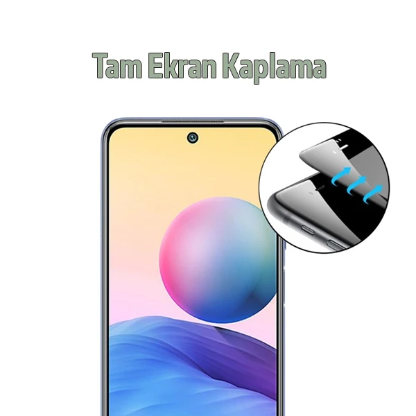Xiaomi Redmi Note 10 Full Glue Full Kaplama Tempered Cam Ekran Koruyucu-(1903)