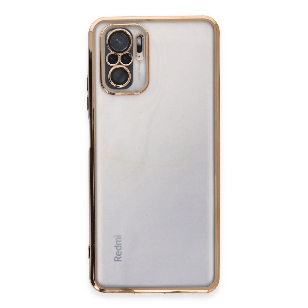 Xiaomi Redmi Note 10 Kılıf Razer Lensli Silikon - Gold