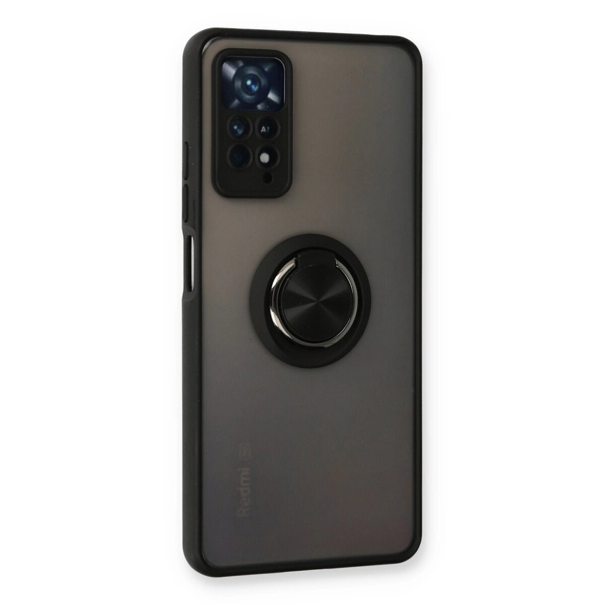Xiaomi Redmi Note 11 Pro Kılıf Montreal Yüzüklü Silikon Kapak - Siyah