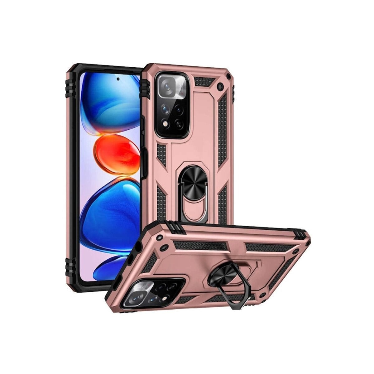 Xiaomi Redmi Note 11 Pro Plus 5g Kılıf Sofya Yüzüklü Silikon Kapak - Rose