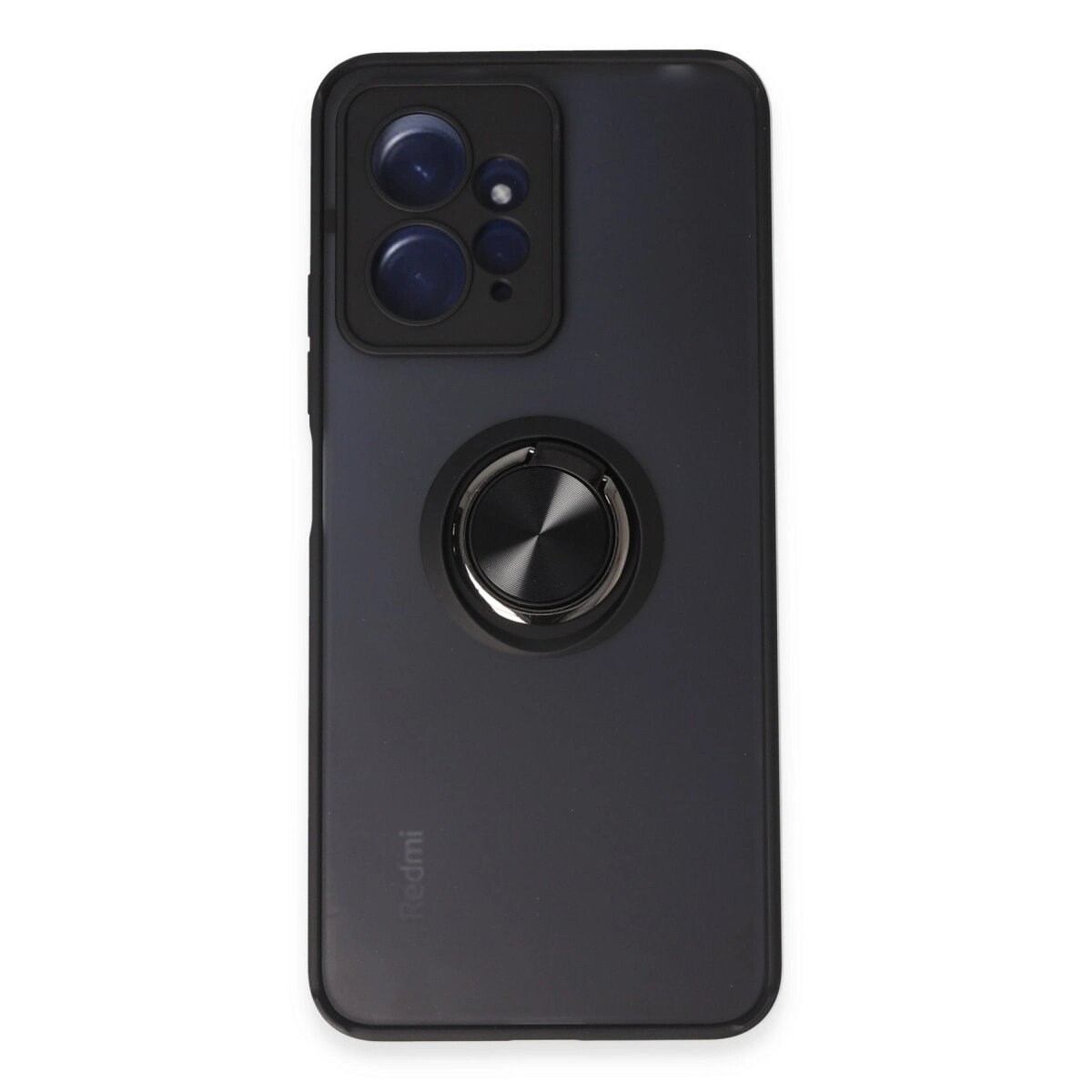 Xiaomi Redmi Note 12 4g Kılıf Montreal Yüzüklü Silikon Kapak - Siyah