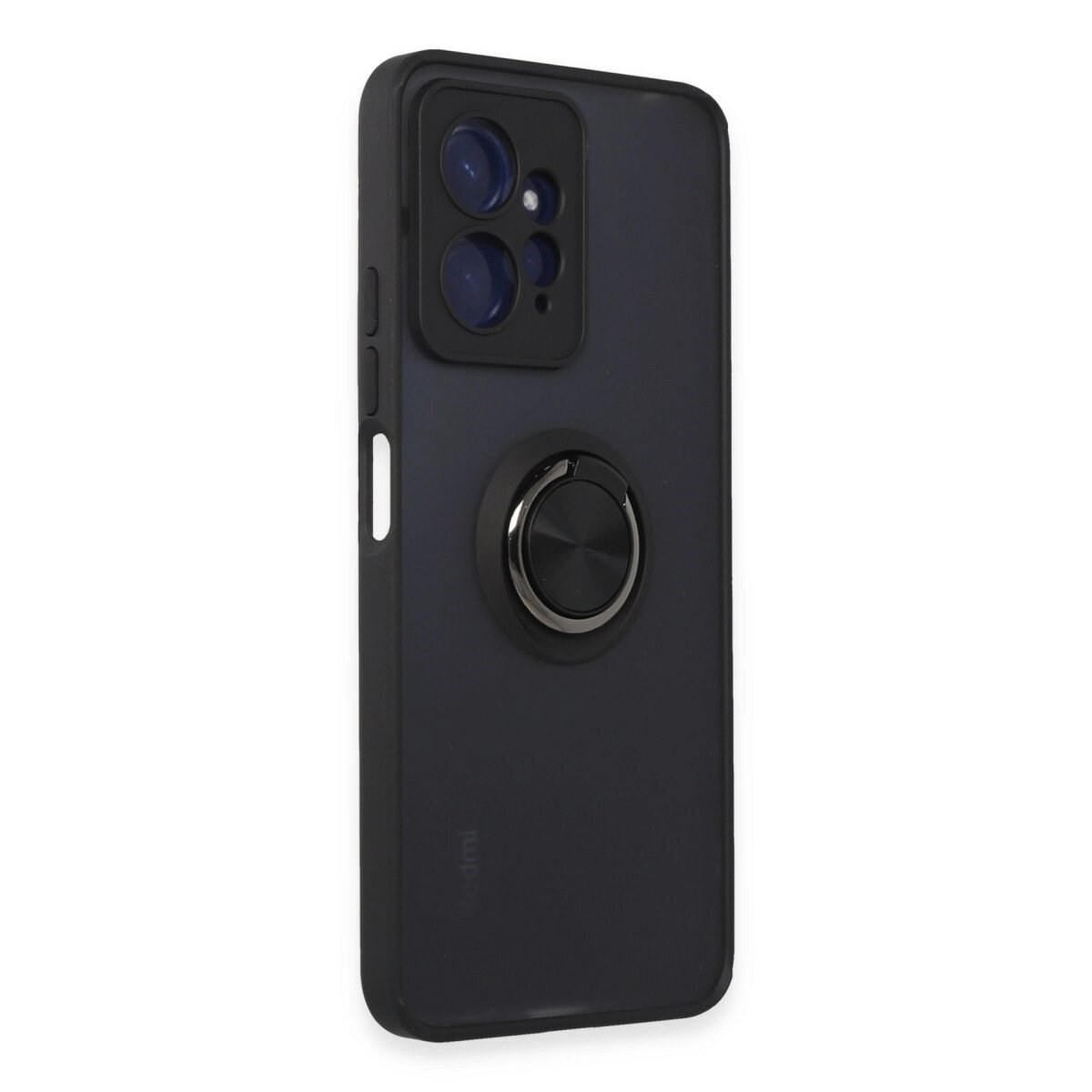 Xiaomi Redmi Note 12 4g Kılıf Montreal Yüzüklü Silikon Kapak - Siyah