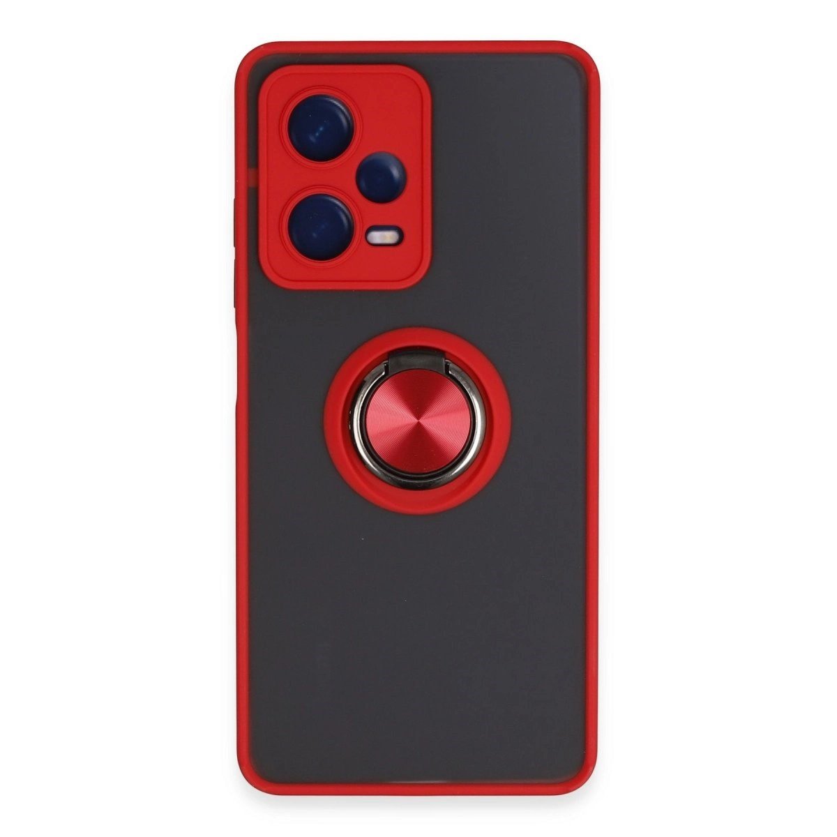 Xiaomi Redmi Note 12 5g Kılıf Montreal Yüzüklü Silikon Kapak - Kırmızı