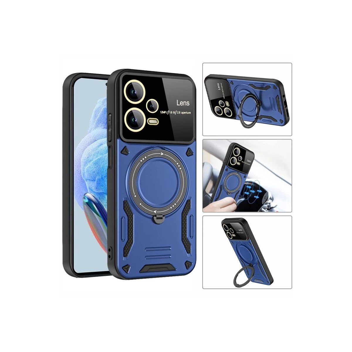 Xiaomi Redmi Note 12 Pro 5g Kılıf Joy Lens Standlı Kapak - Mor