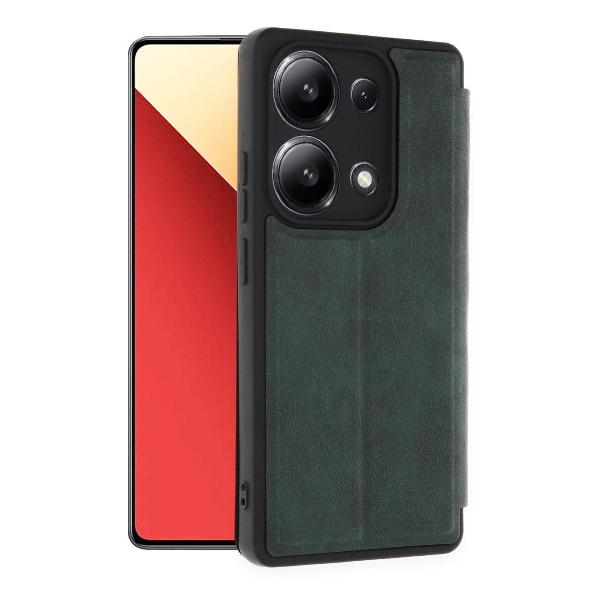 Xiaomi Redmi Note 13 4g Kılıf Flip Cover - Koyu Yeşil