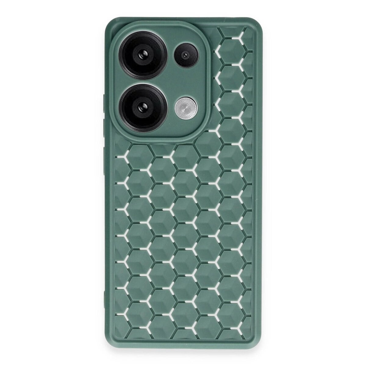 Xiaomi Redmi Note 13 Pro 4g Kılıf Petek Silikon Kapak - Koyu Yeşil