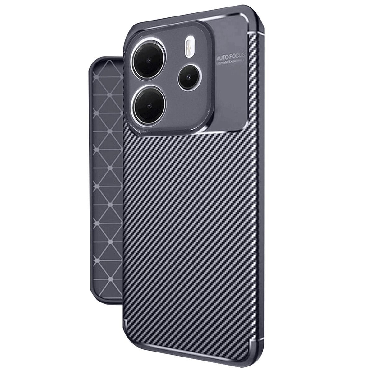 Xiaomi Redmi Note 14 4g Kılıf Auto Focus Karbon Kapak - Lacivert
