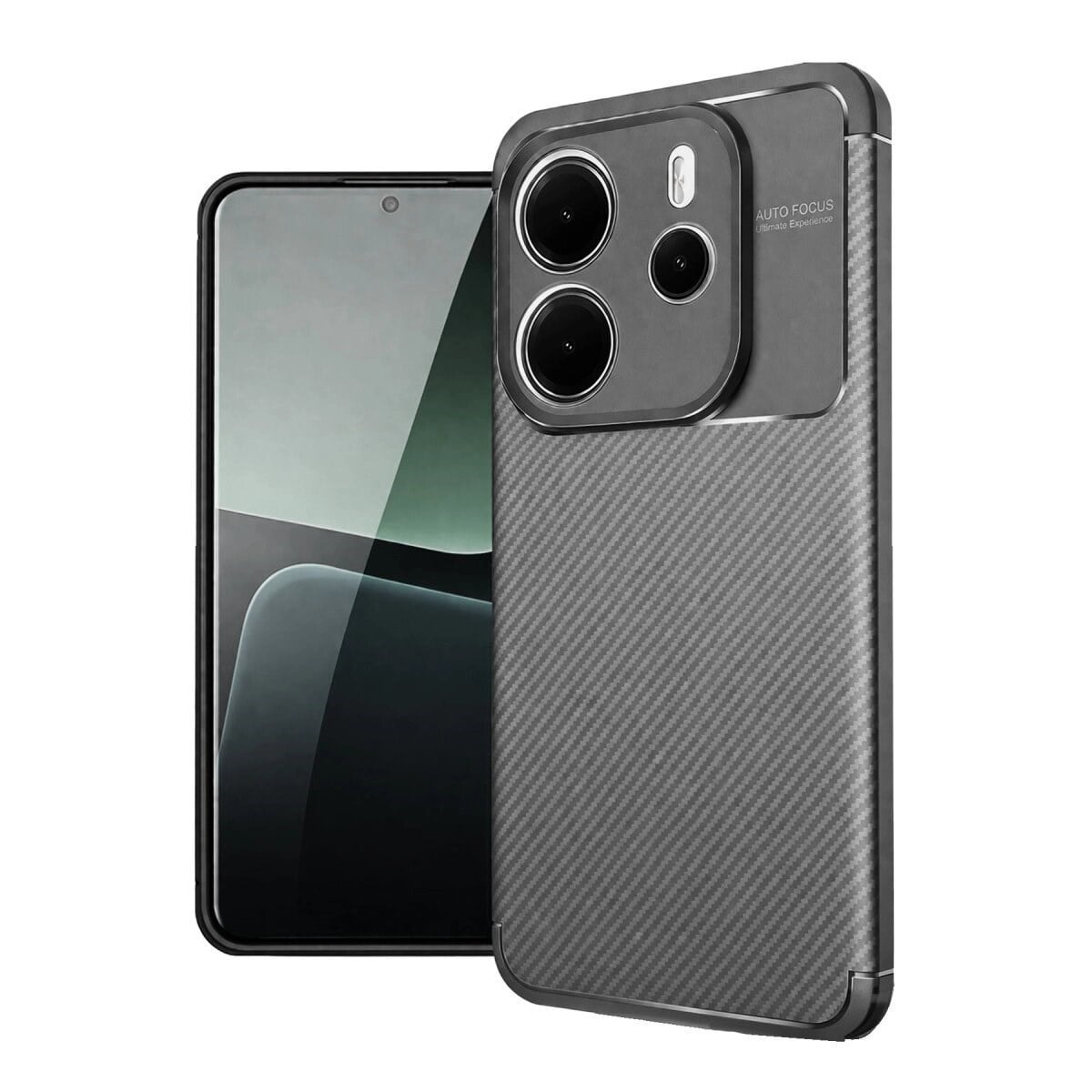 Xiaomi Redmi Note 14 4g Kılıf Auto Focus Karbon Kapak - Gri