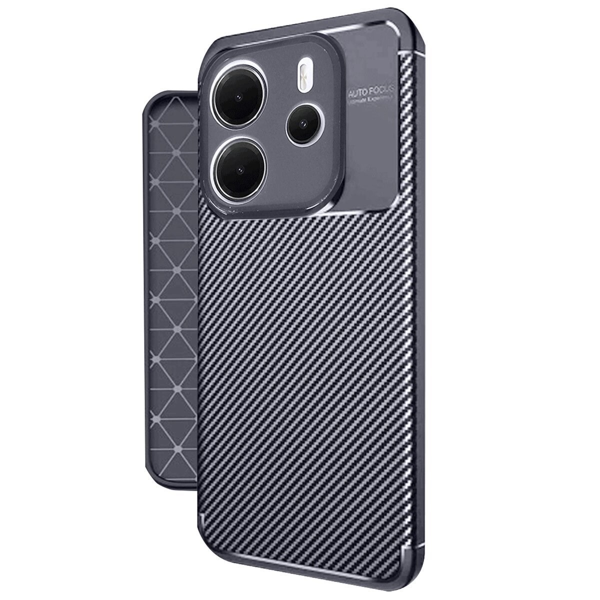 Xiaomi Redmi Note 14 4g Kılıf Auto Focus Karbon Kapak - Lacivert
