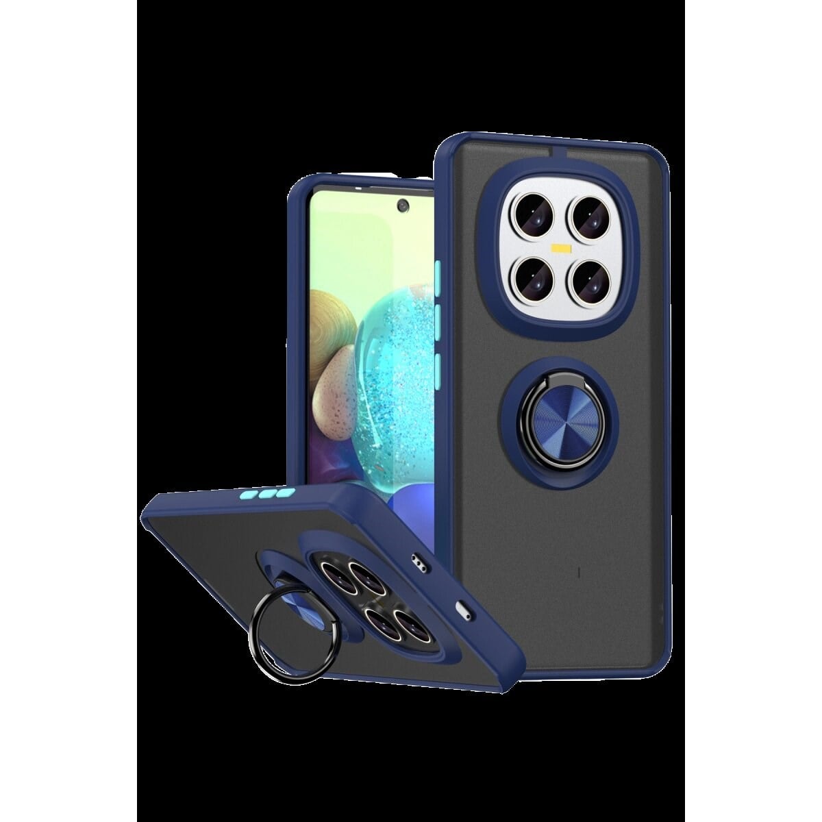 Xiaomi Redmi Note 15 Pro 4g Montreal Yüzüklü Silikon Kapak - Lacivert
