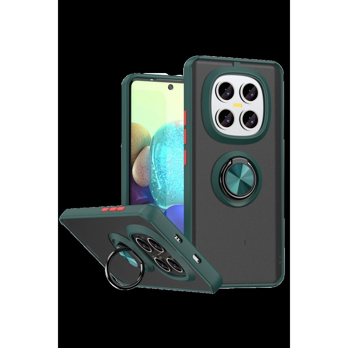 Xiaomi Redmi Note 15 Pro 4g Montreal Yüzüklü Silikon Kapak - Yeşil