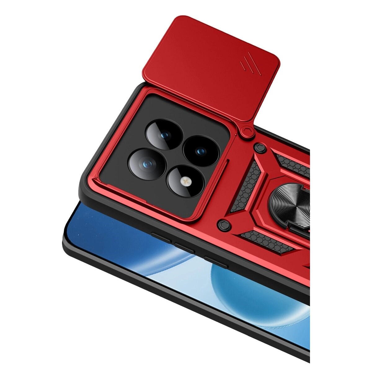 Xiaomi Redmi Note 15 Pro Plus 5g Pars Lens Yüzüklü Silikon - Kırmızı