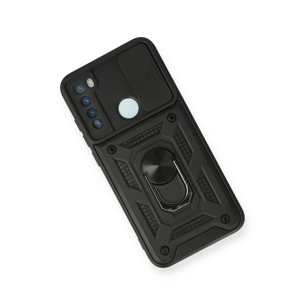 Xiaomi Redmi Note 8 Kılıf Pars Lens Yüzüklü Silikon - Siyah