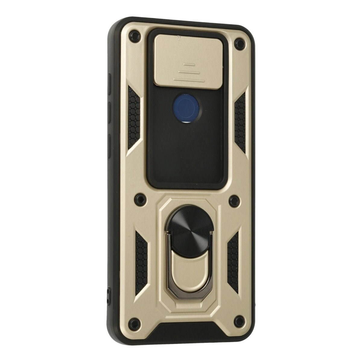 Xiaomi Redmi Note 9 Kılıf Pars Lens Yüzüklü Silikon - Gold