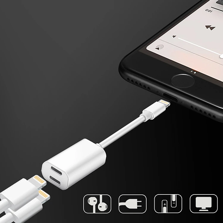 Y Cable İPhone 14-13-12 11 Lightning Kulaklık +şarj Usb Adaptörü-(1903)