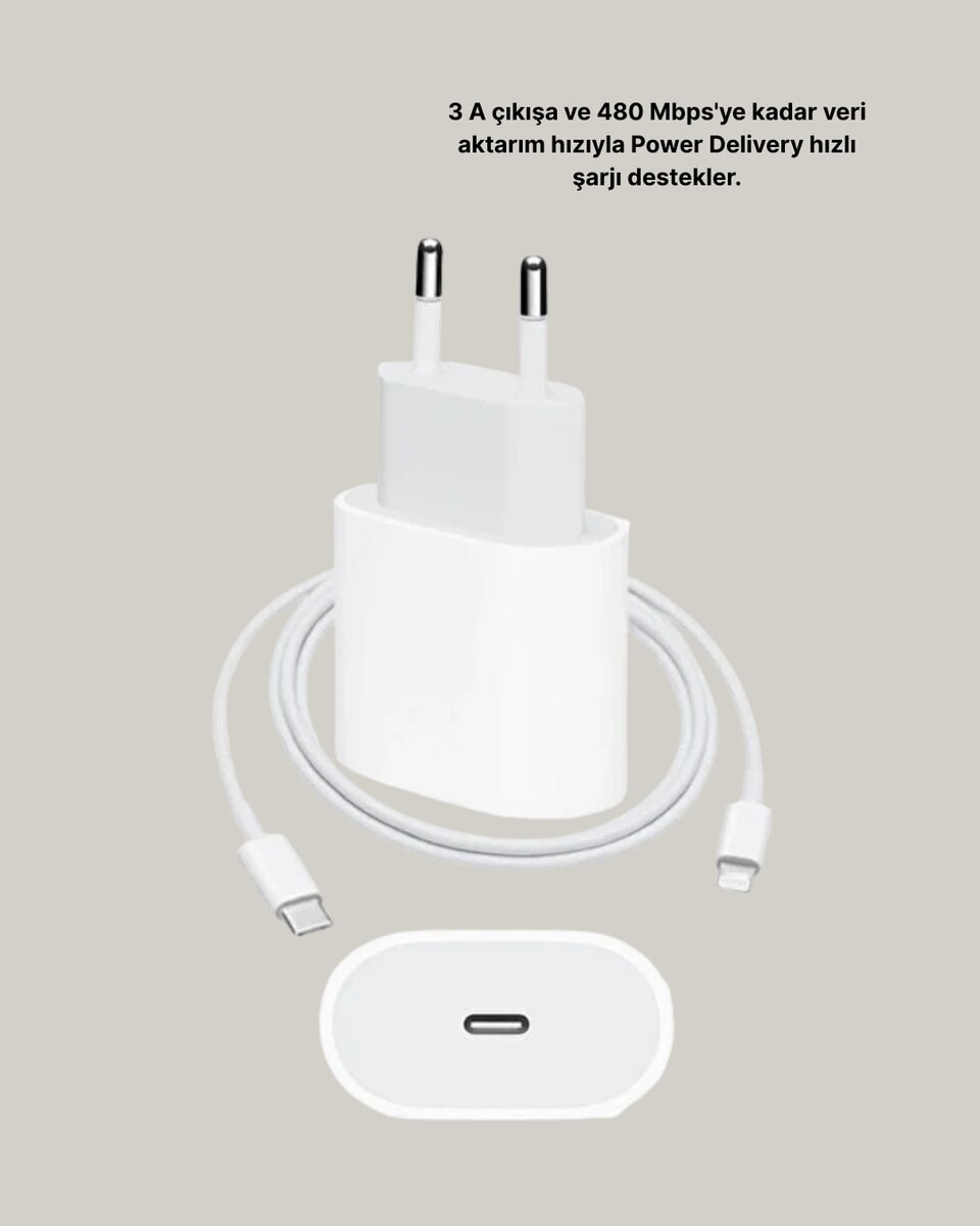Yeni Nesil 20W USB-C Hızlı Şarj Cihazı iOS Tam Uyumlu