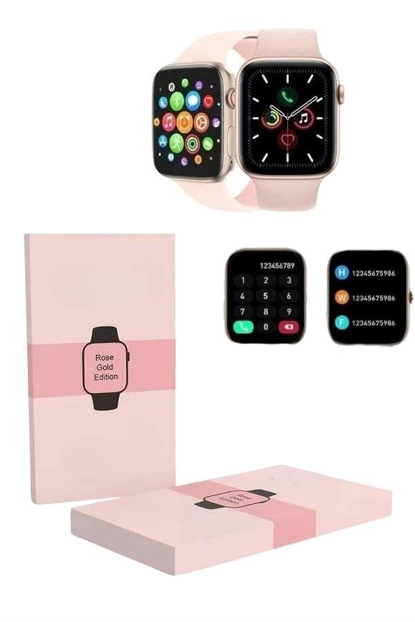 Yeni Nesil Kadın Akıllı Saat Rose Gold Android ve İos Uyumlu