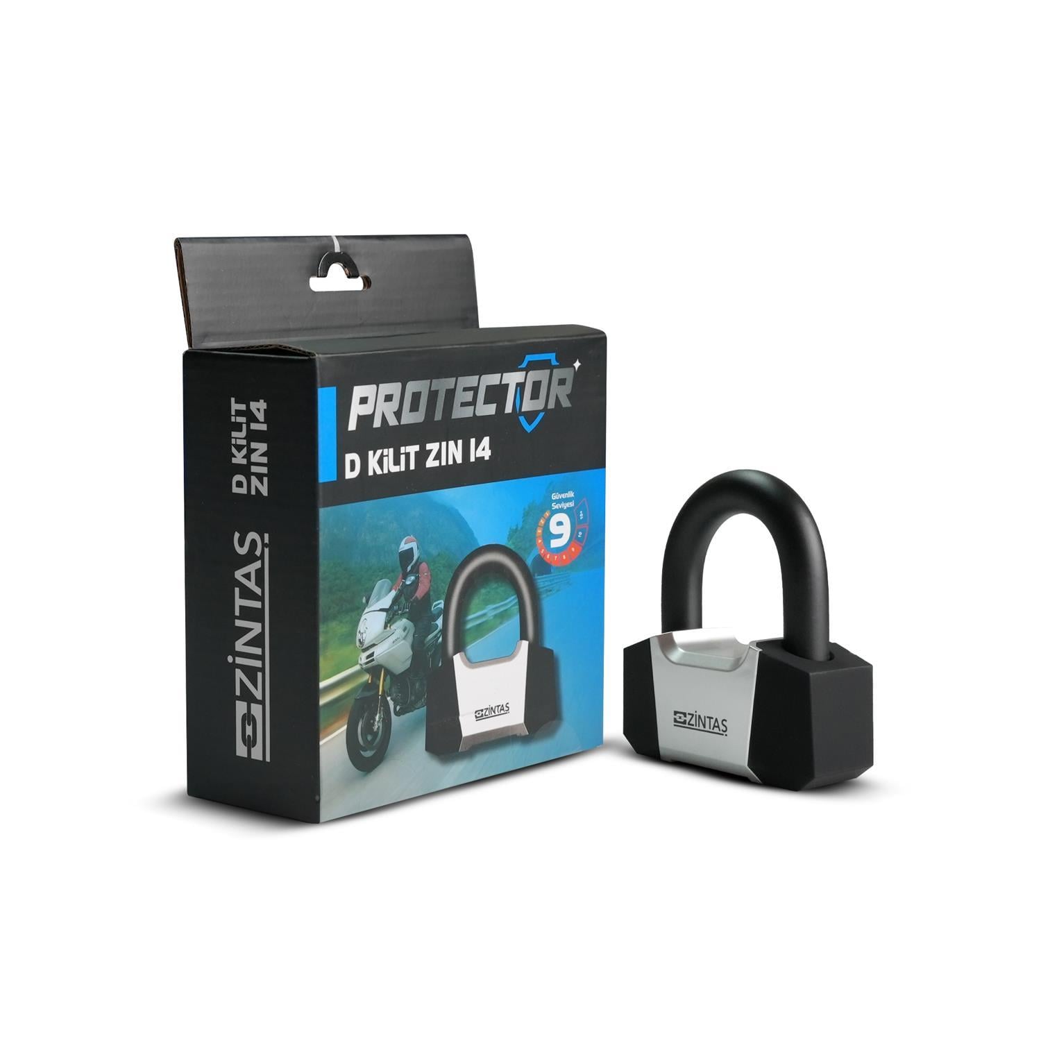 Zintaş Protector MAX14 Motosiklet Kesilmez Zincir Kilit 14mm Zintaş 16mm KilitliKesilmez Motosiklet Zinciri