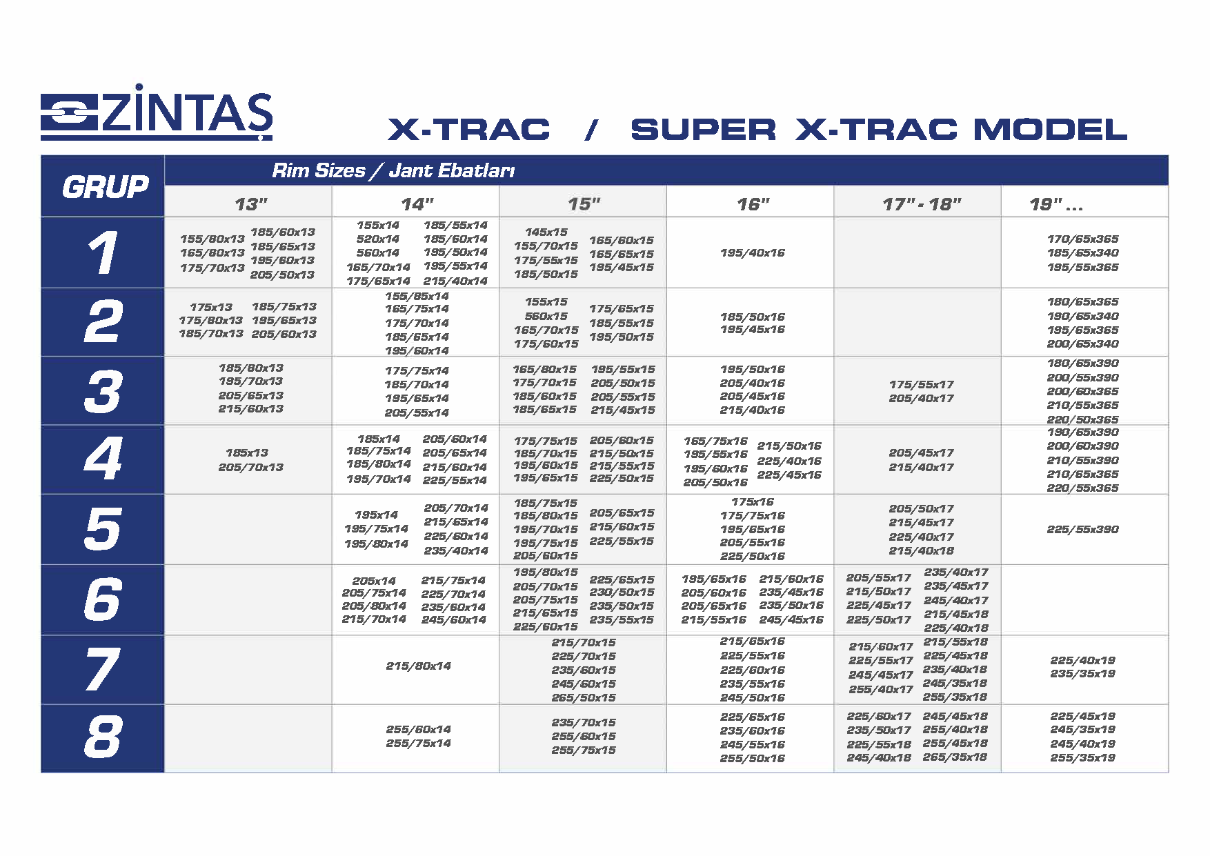 Zintaş X-Trac Takmatik Kar Zinciri 1. Grrup