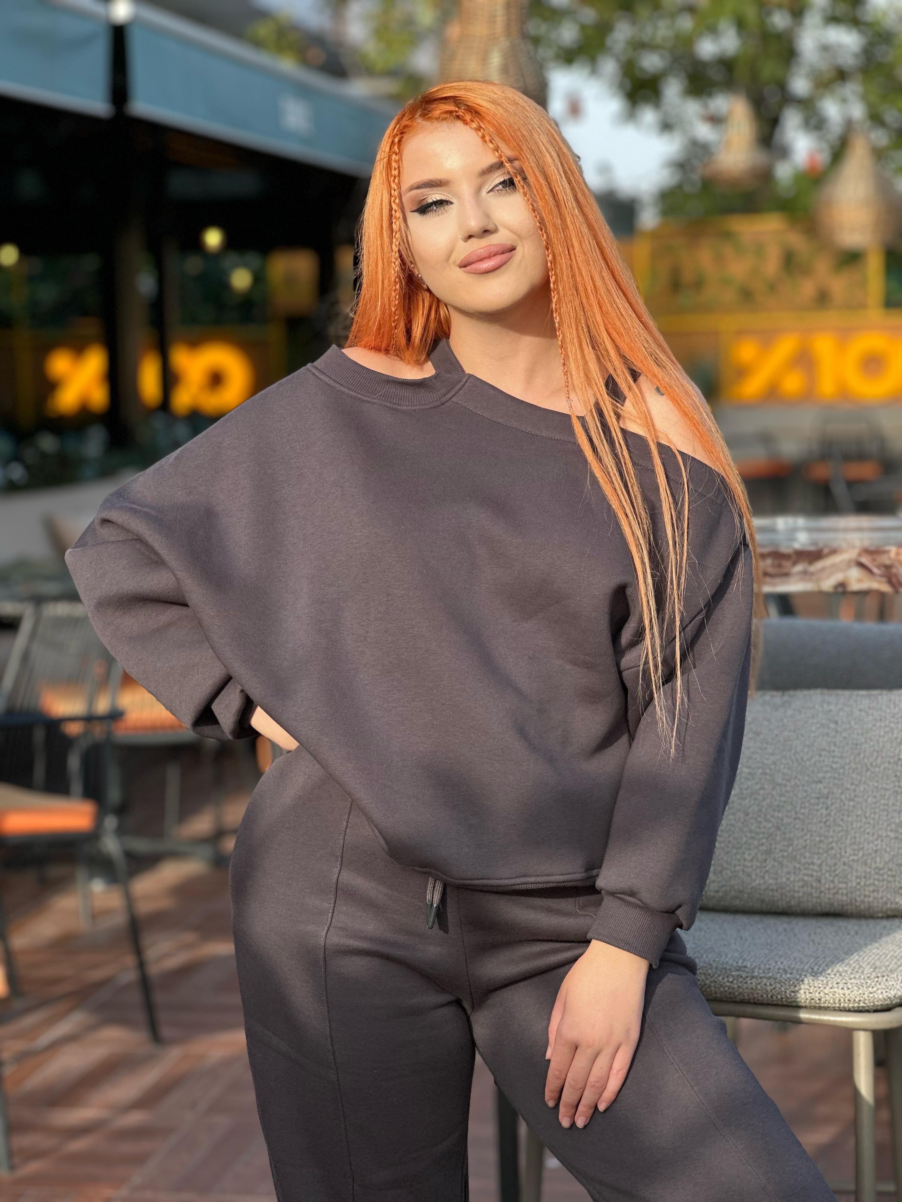Antrasit Tasarım Eşofman Takımı