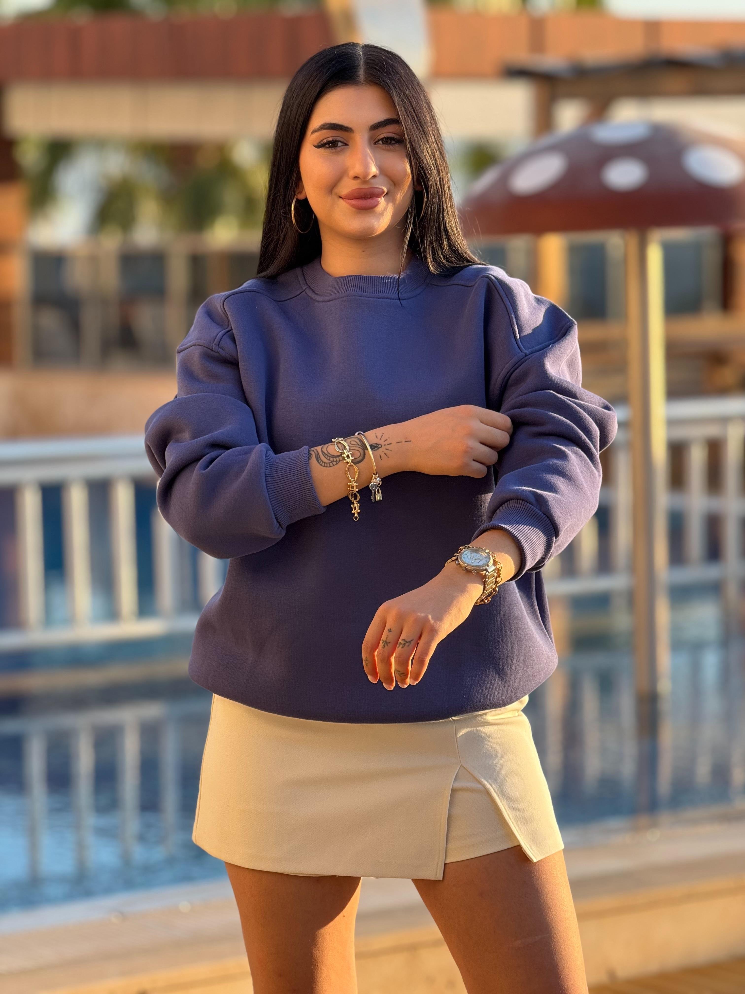 Basic Sweat Indigo Mavi 