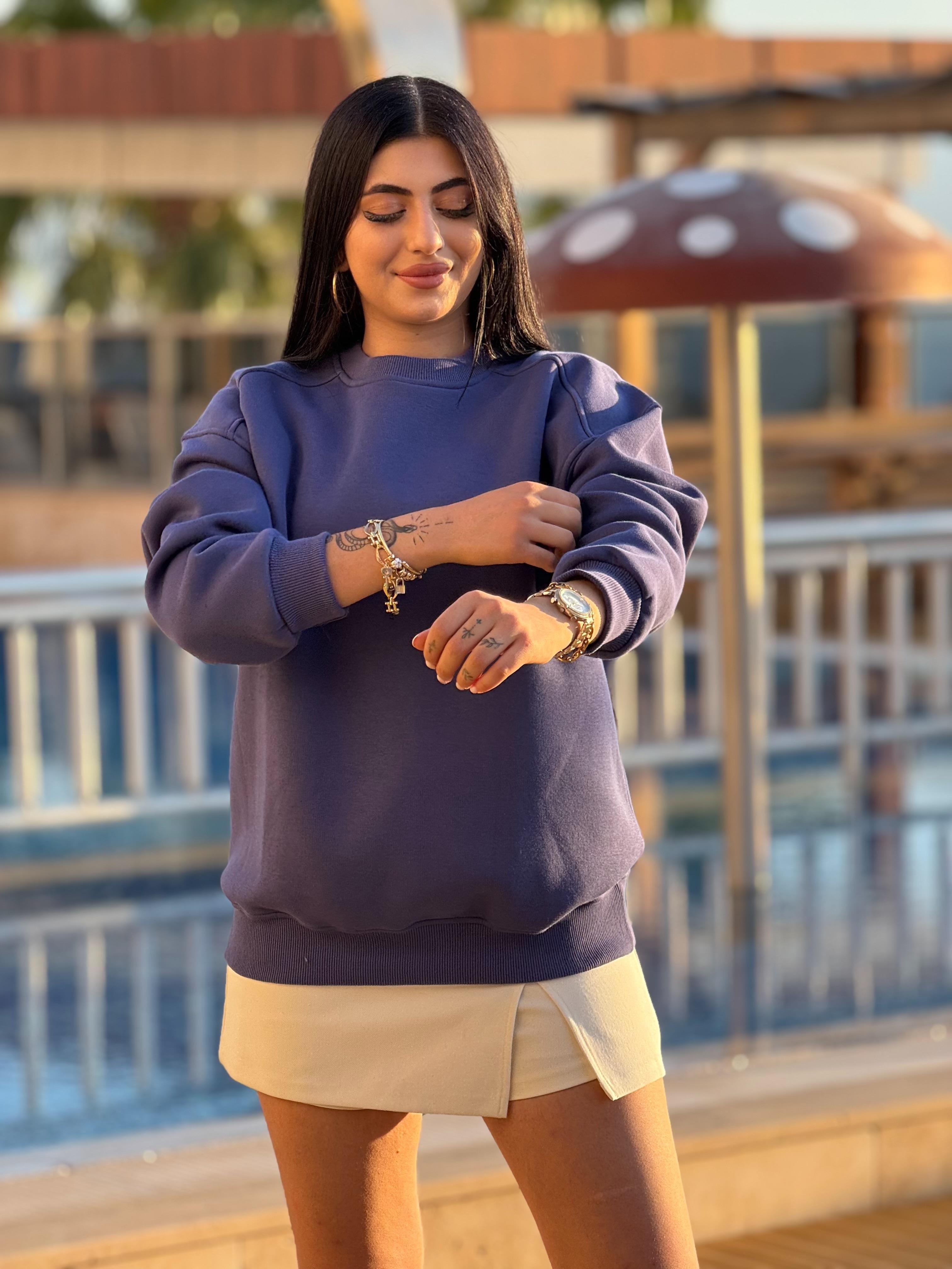 Basic Sweat Indigo Mavi 