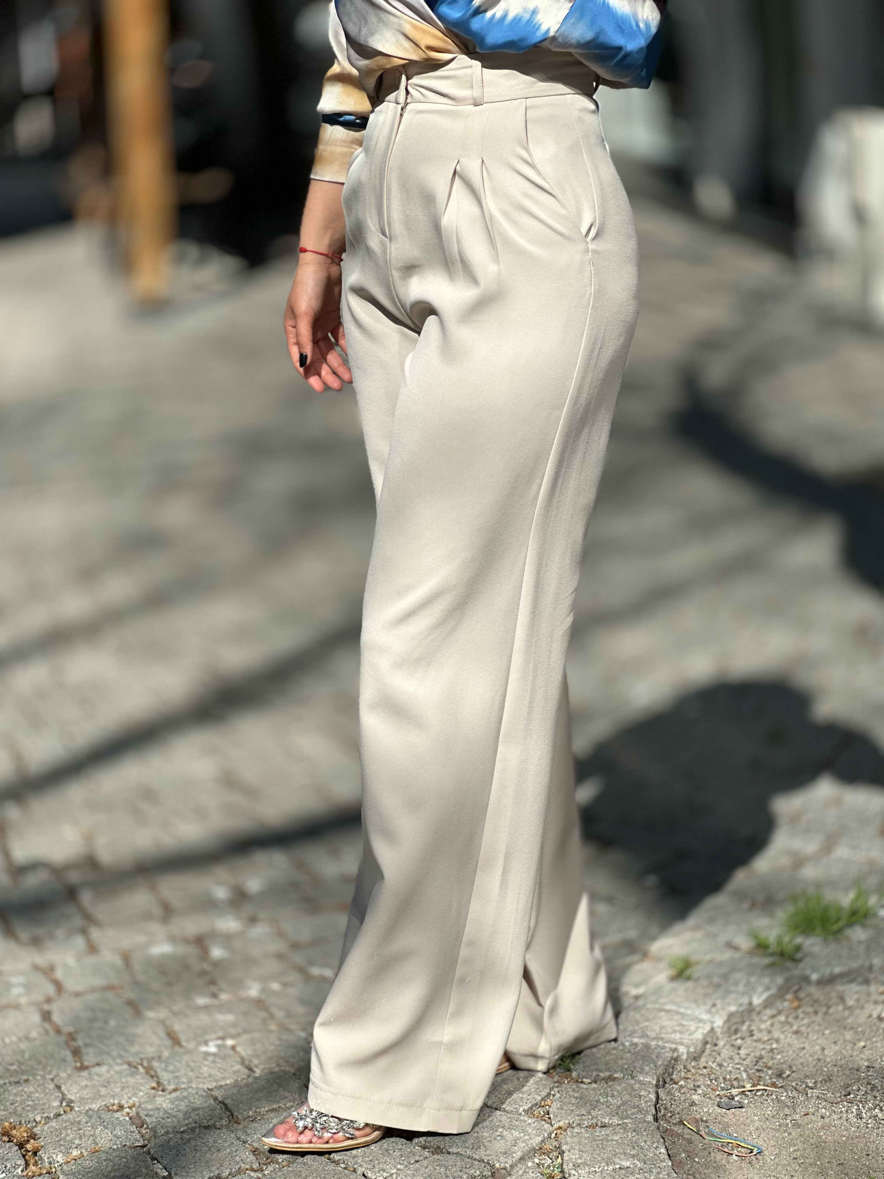 Bej Palazzo Pantalon 