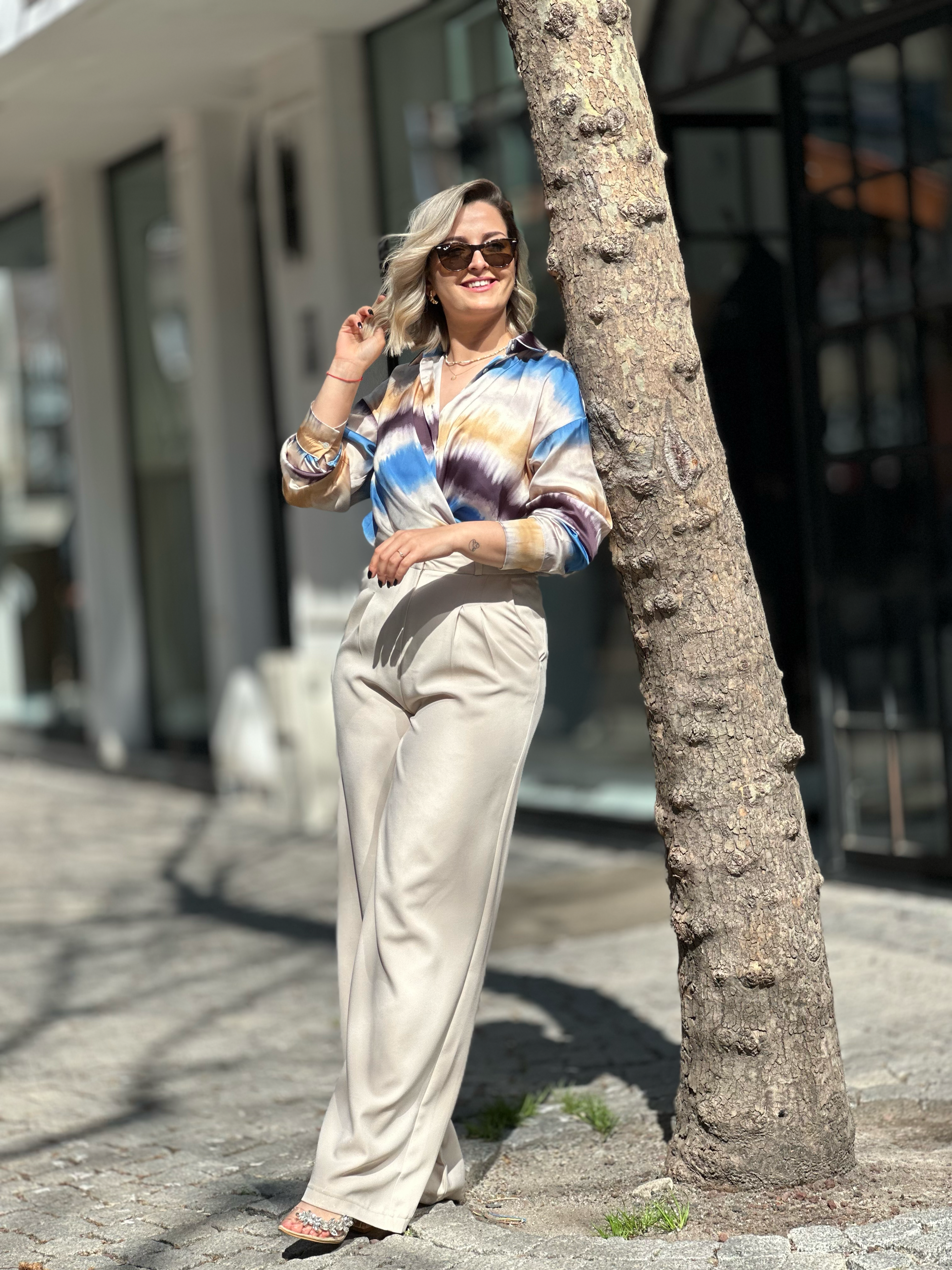 Bej Palazzo Pantalon 