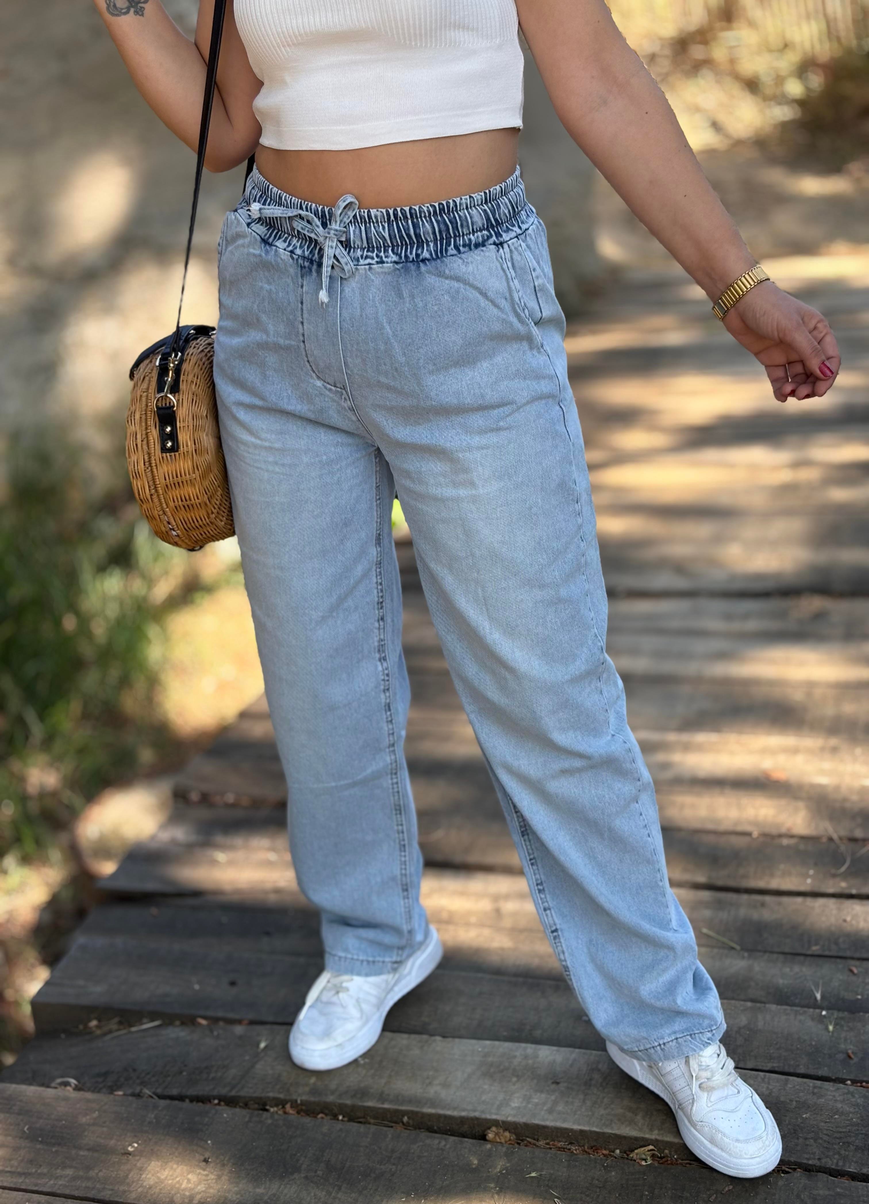 Beli Lastikli Tensel Jean Pantolon 