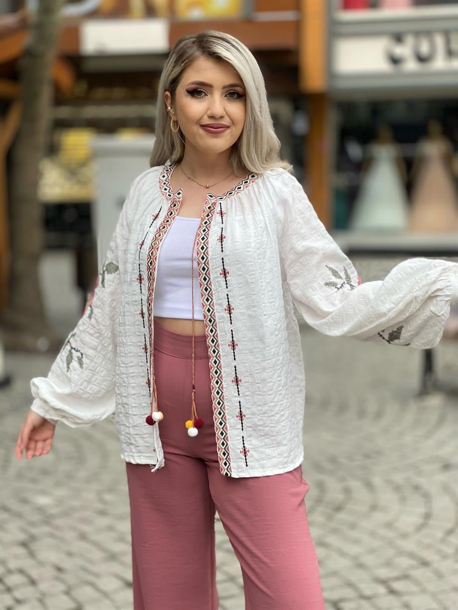 Bohem Nakış İşlemeli Ceket