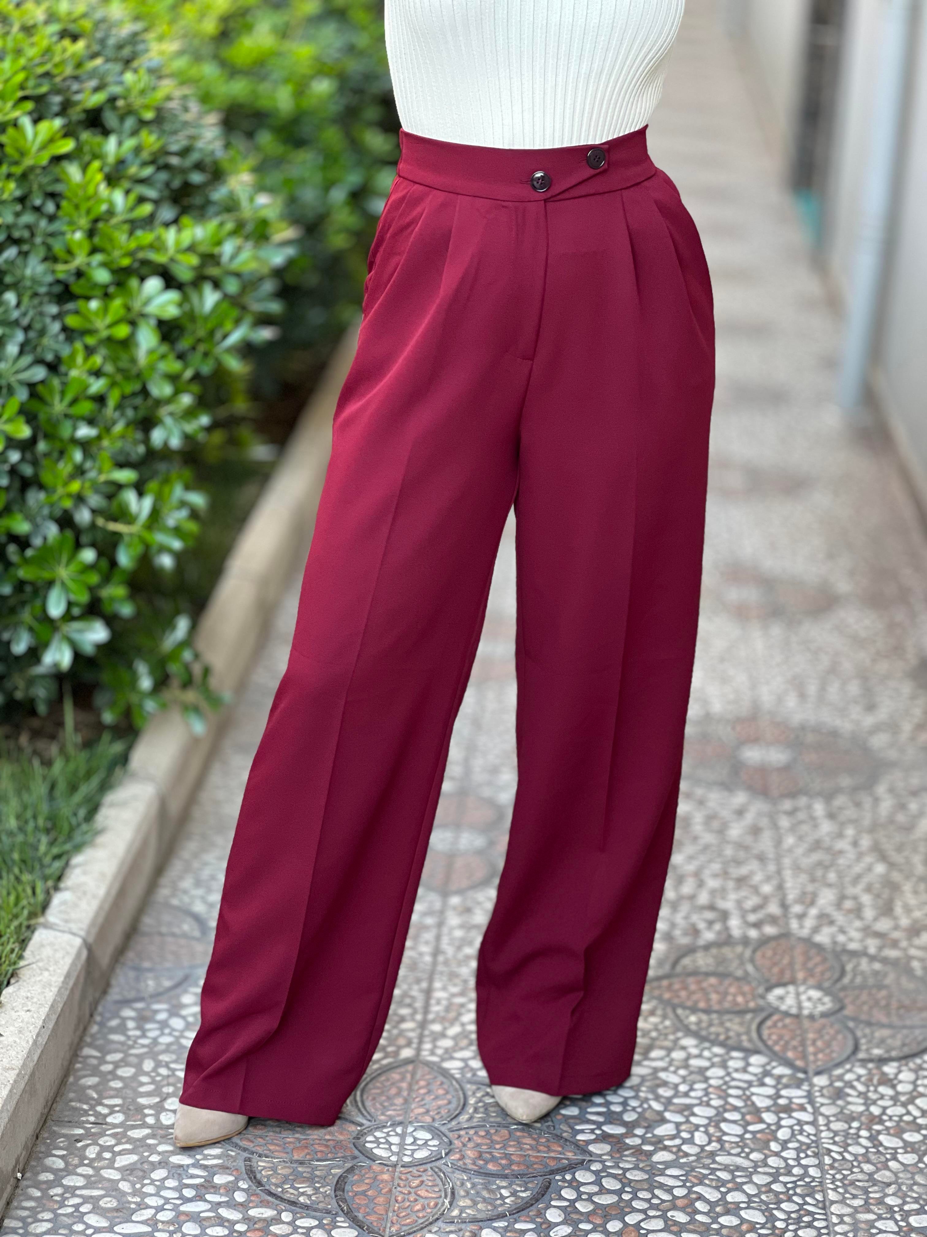 Bordo Palazzo Pantalon 