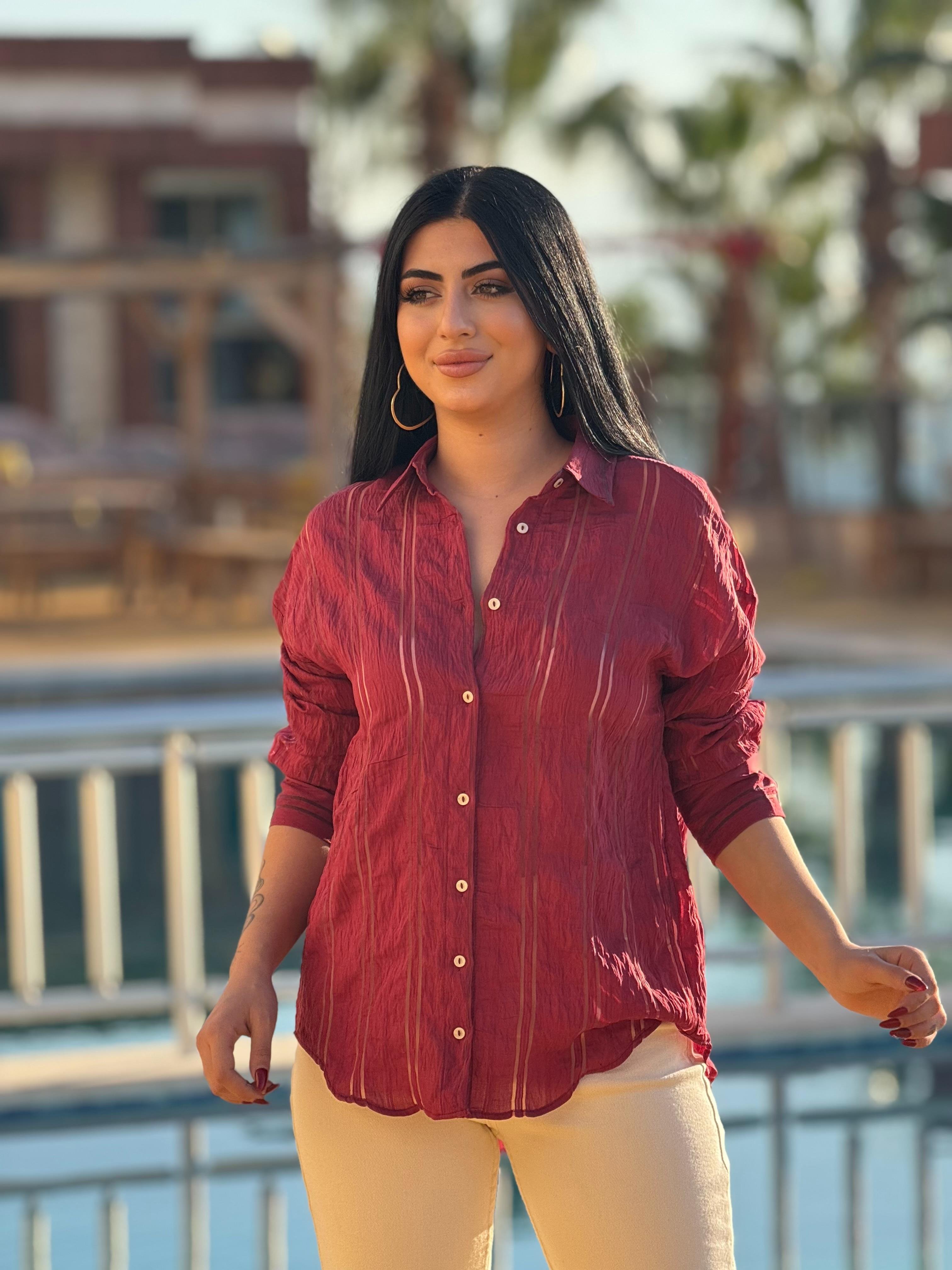 Bordo Tasarım Gömlek