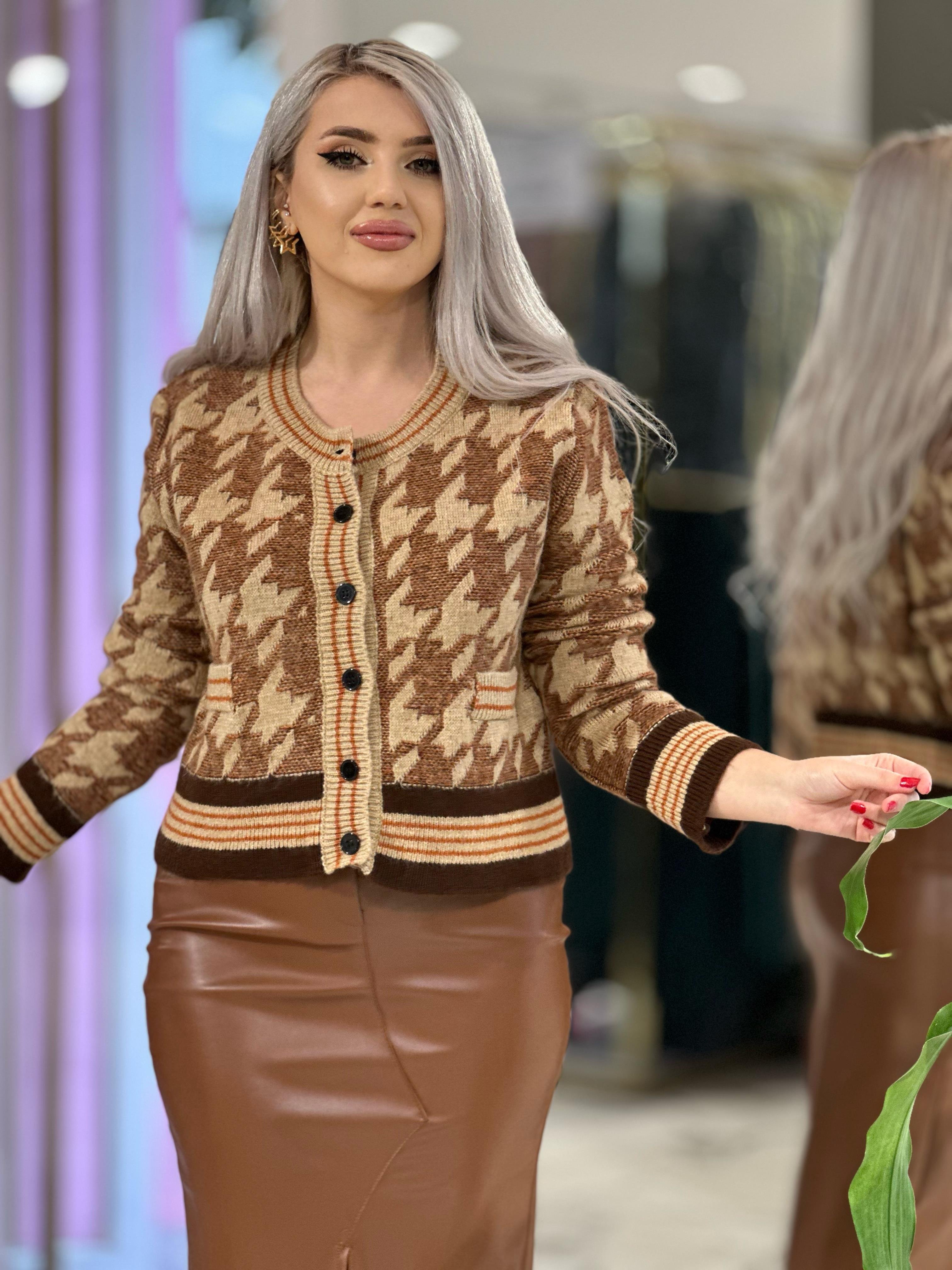 Dilvin Bisiklet Yaka Cep Detaylı Hırka
