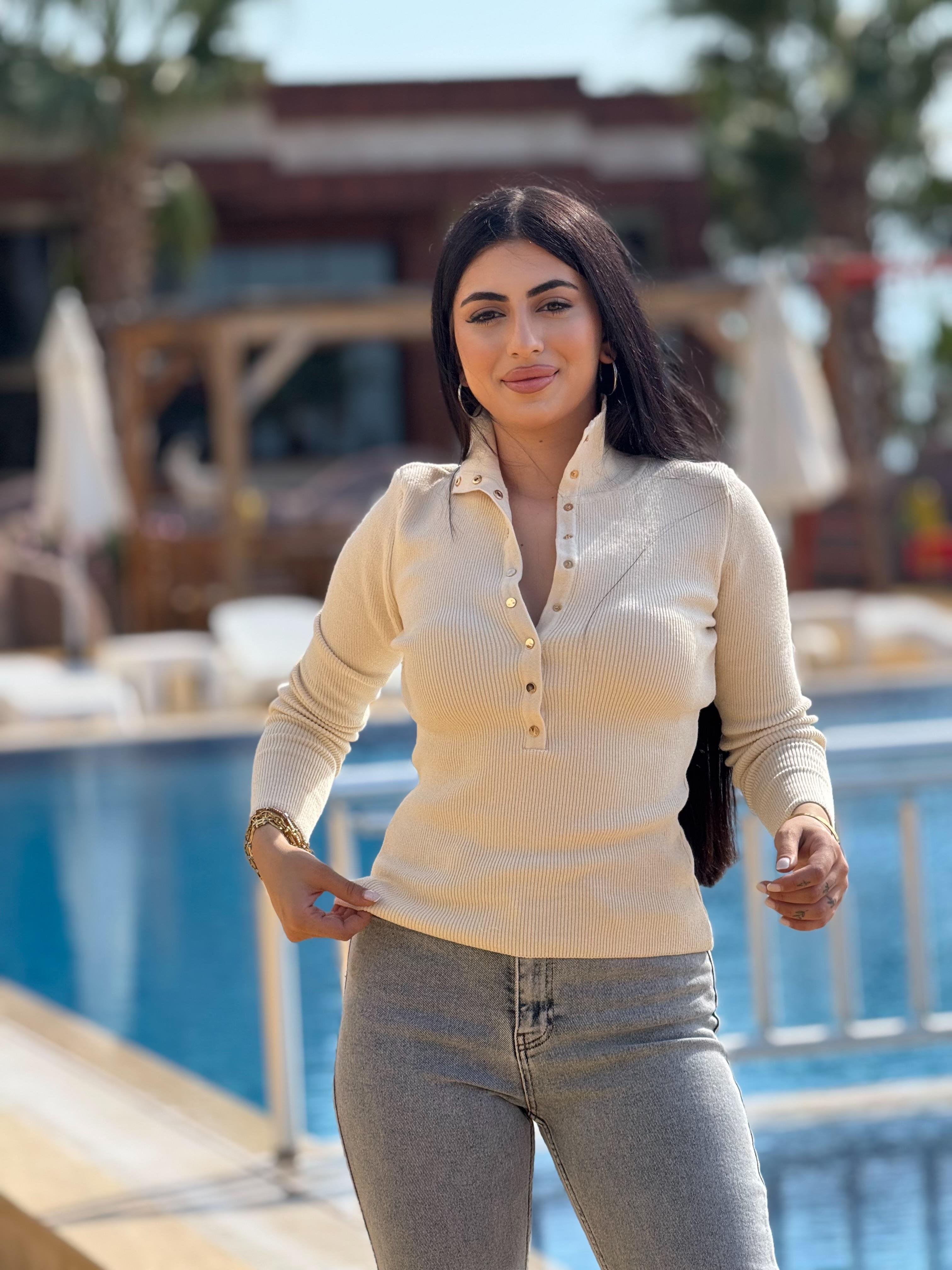 Dilvin Çıtçıtlı Triko Ekru 