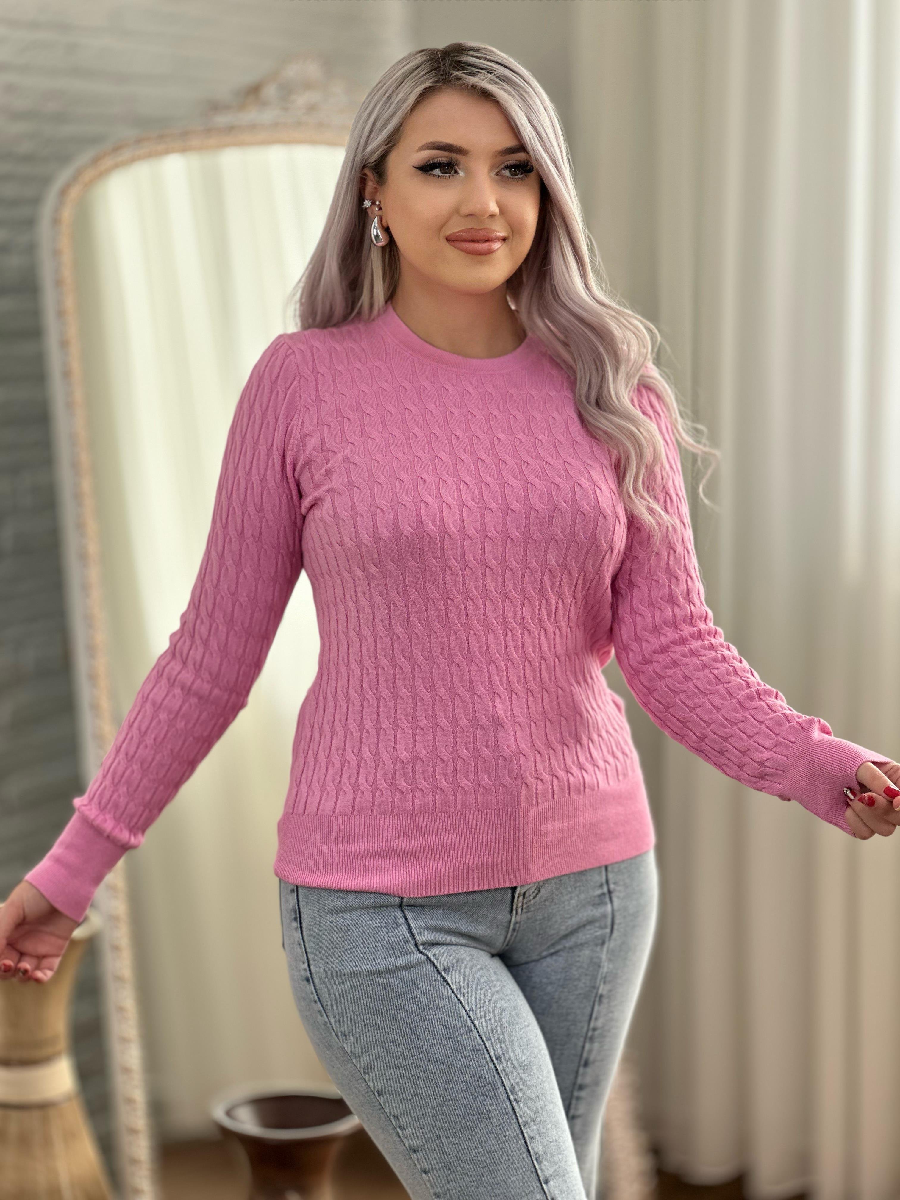 Dilvin Örgü Pembe Kazak 