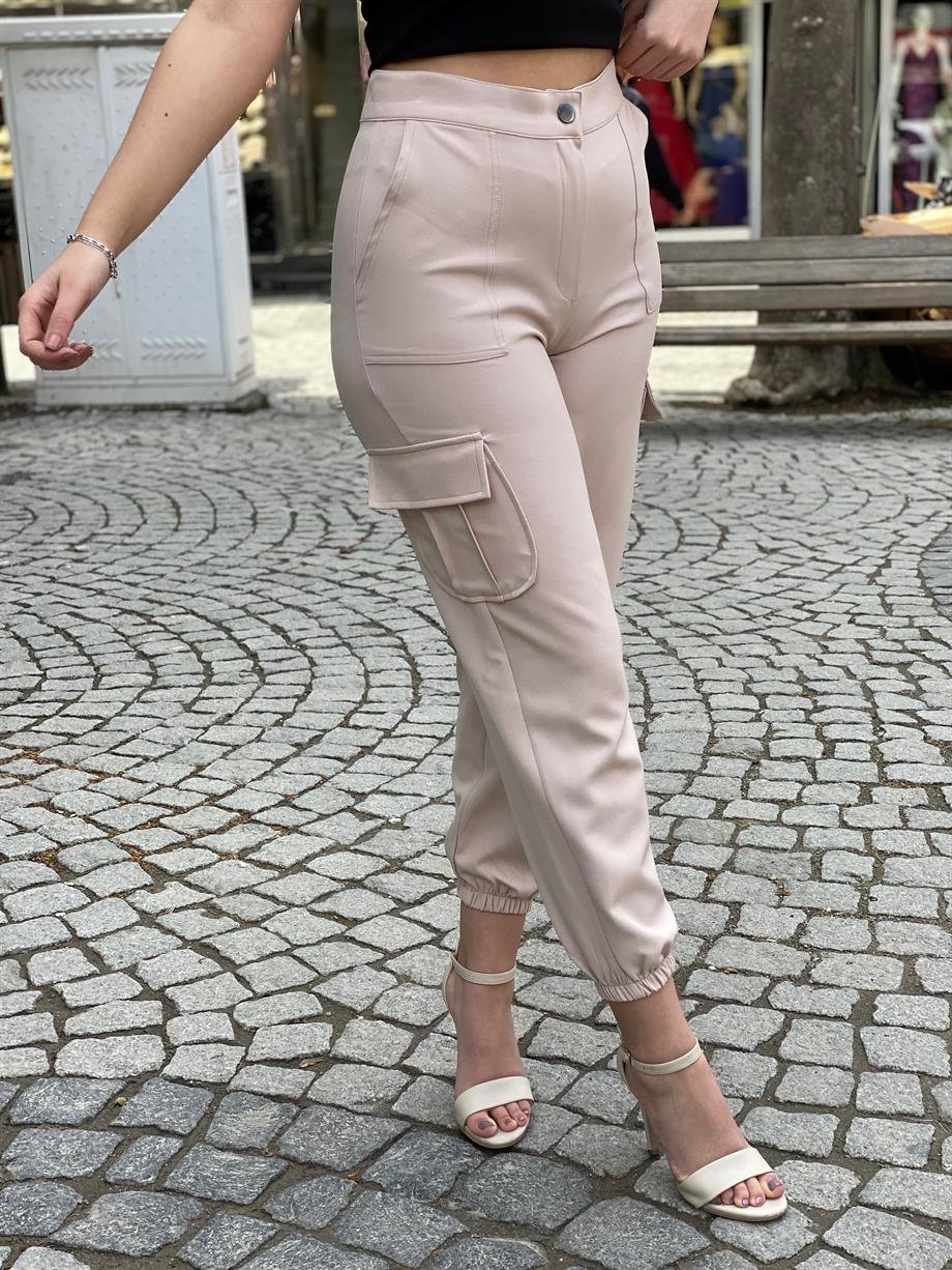 Ekru Kargo Pantalon 