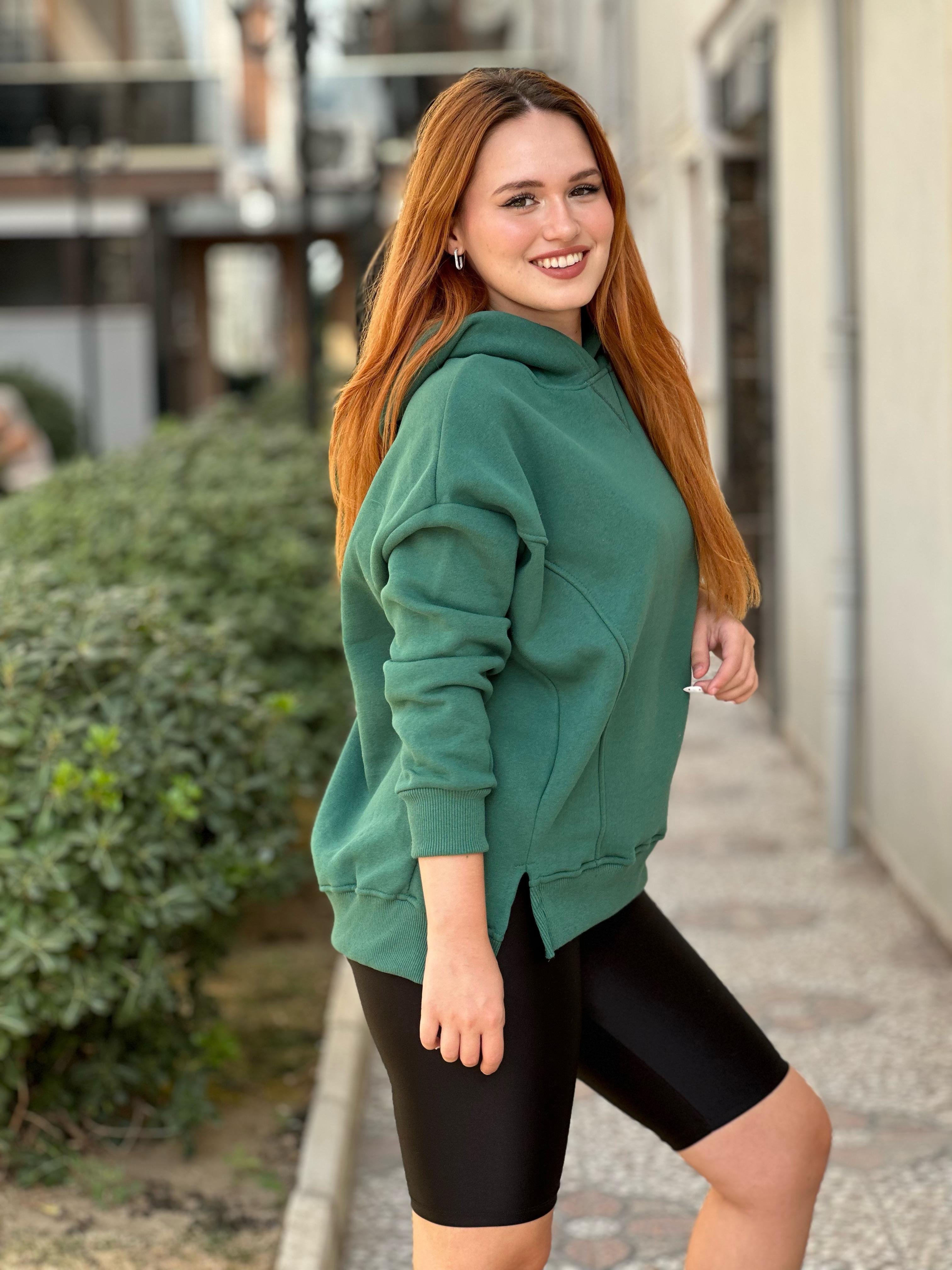 Haki Kapüşonlu Sweat