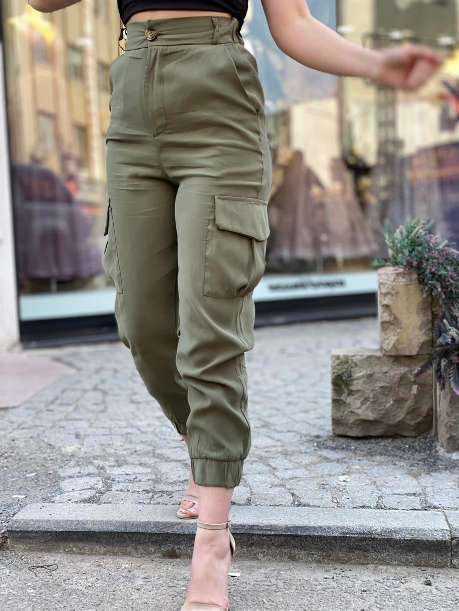 Haki Kargo Cep Pantalon