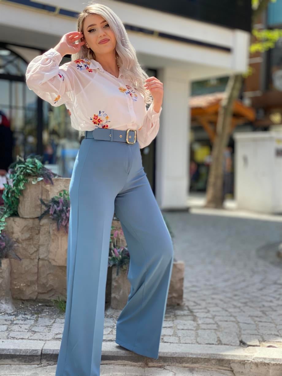 Indigo Mavi Palazzo Pantalon